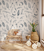 Bait Wallpaper by Kim Hallquist Designs