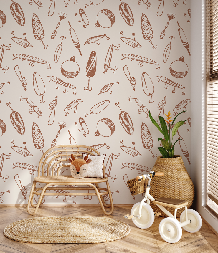 Bait Wallpaper by Kim Hallquist Designs