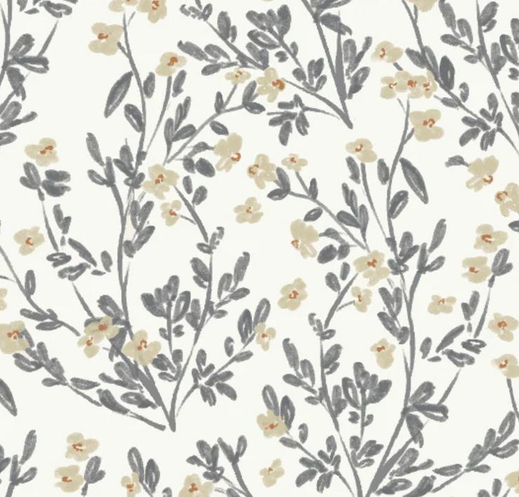 *WAREHOUSE* - Edith Dark Gray Wallpaper 5 - 2 feet x 7 feet Panel- PERFECT