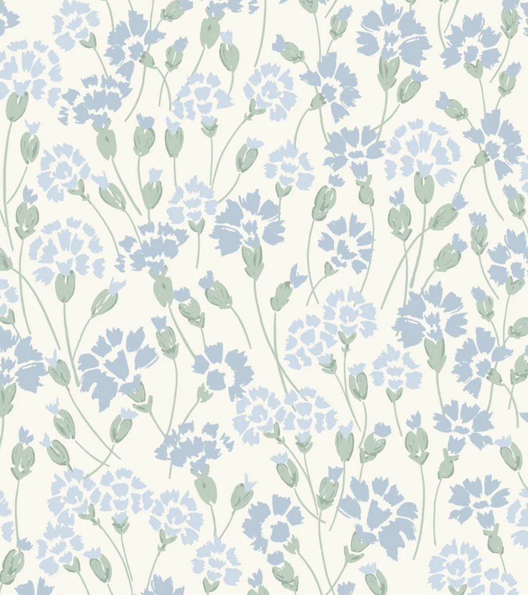 *WAREHOUSE* - Seneca Cream and Light Blue Wallpaper 3 - 2 feet x 9 feet Panel- PERFECT
