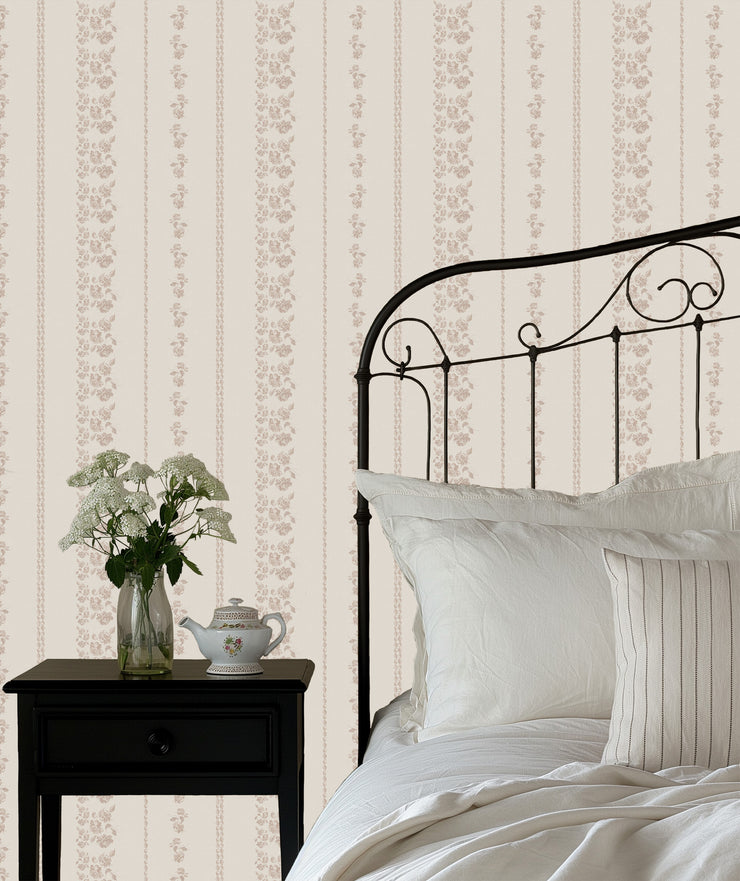 Roselle Stripe Wallpaper by Safari Natalia x Taddy Mikelaites