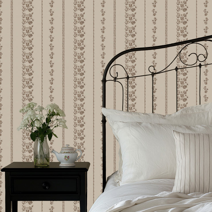 Roselle Stripe Wallpaper by Safari Natalia x Taddy Mikelaites