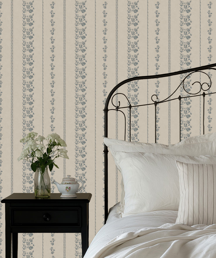 Roselle Stripe Wallpaper by Safari Natalia x Taddy Mikelaites