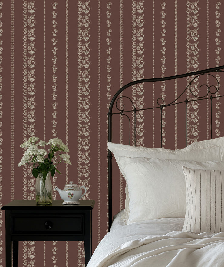 Roselle Stripe Wallpaper by Safari Natalia x Taddy Mikelaites