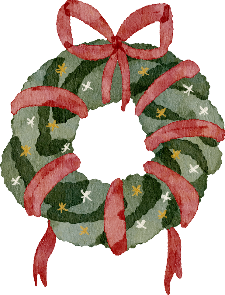 Large Bow Holiday Wreath Vinyl
